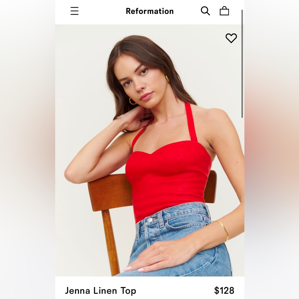 Reformation Jenna Linen Top